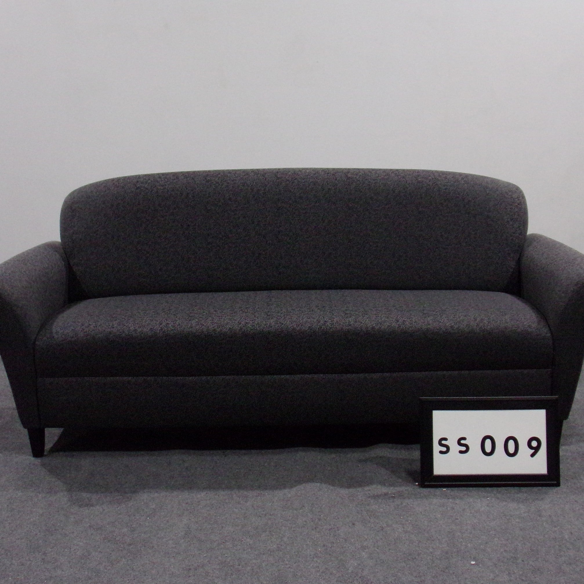 Highpoint furniture sofa, charcoal patterned fabric..Blackwood .Matching lounge