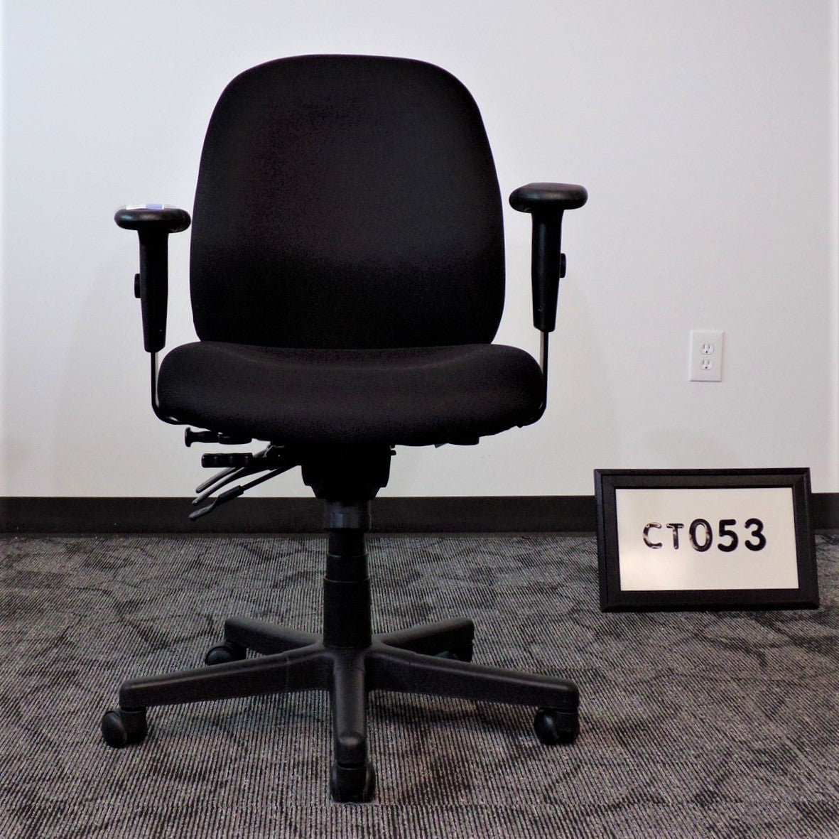 Eurotech  Black Fabric Task Chair..3 Paddles