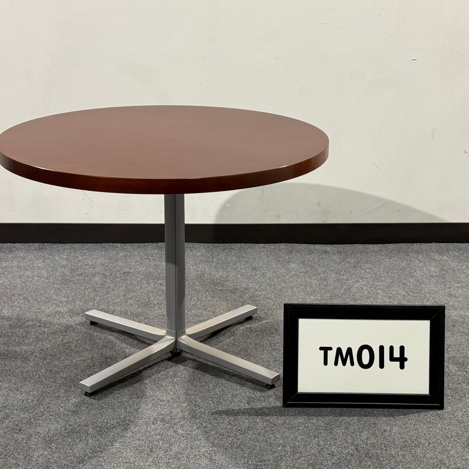 OFS Meeting table 36" cherry wood with silver X base