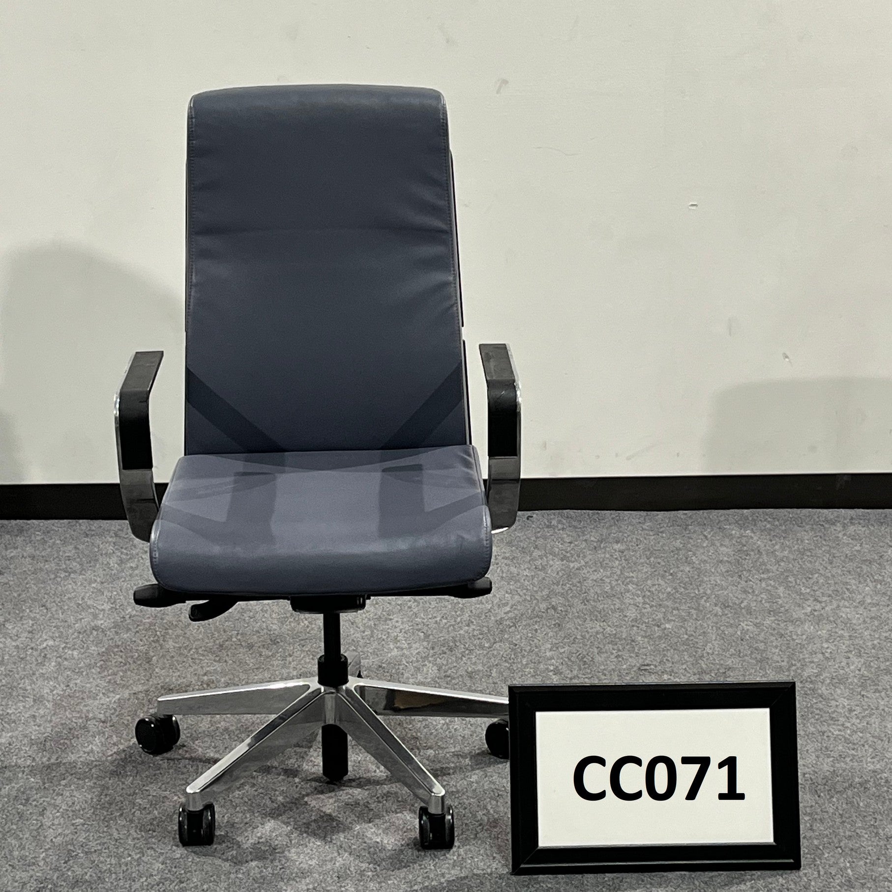 Allseating Conference Chair Grey Vinyl Seat Chrome Base