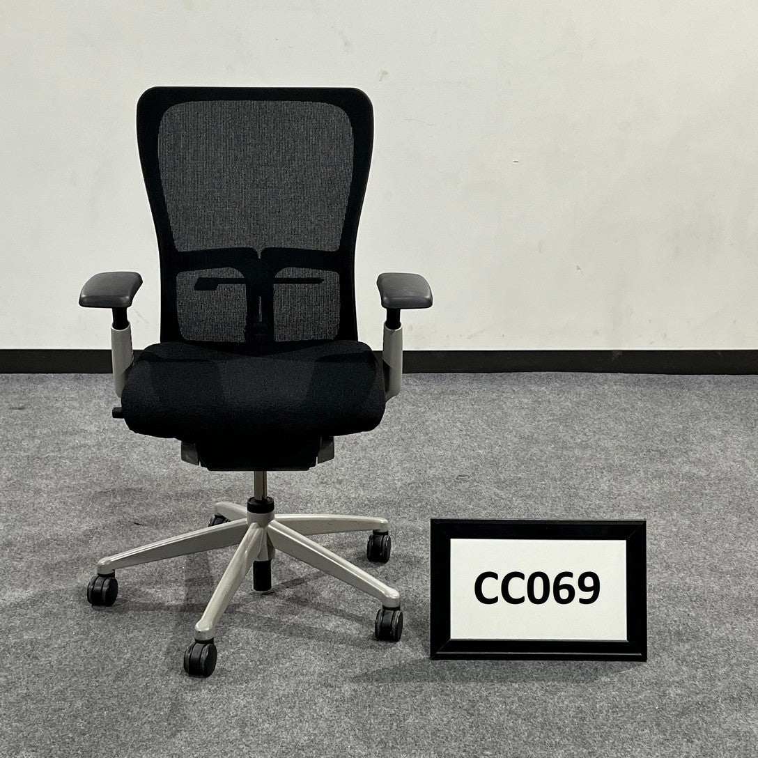 Haworth Zody Black seat and back Ergonomic with fixed arms