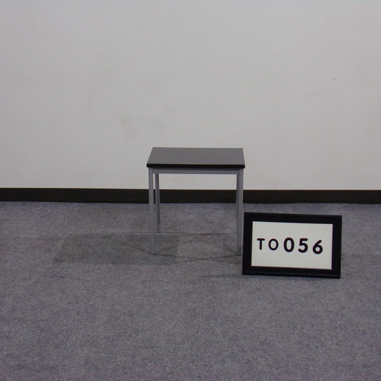 Source end table..Espresso laminate top..Silver legs..16" x 18' x 18" High