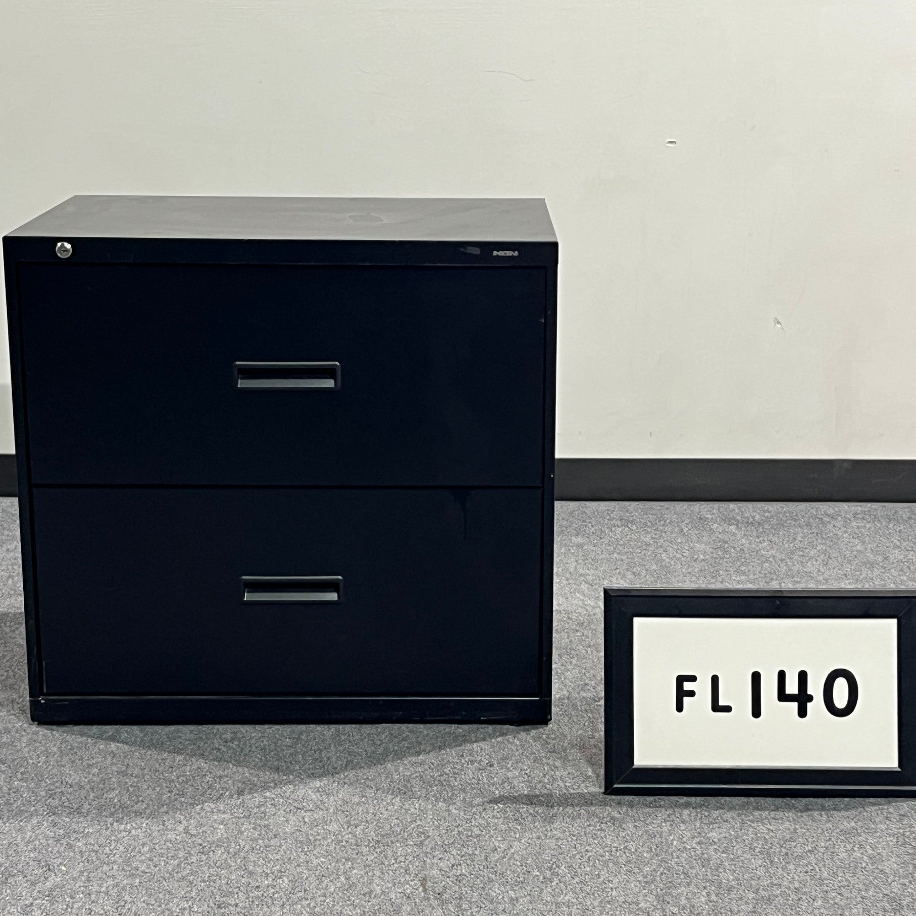 HON Lateral File Black metal/ 2 drawers 30" x 28" x 19.5"