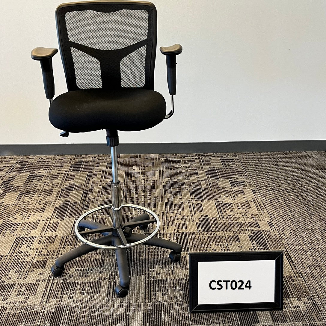 Stool Black mesh back with arms