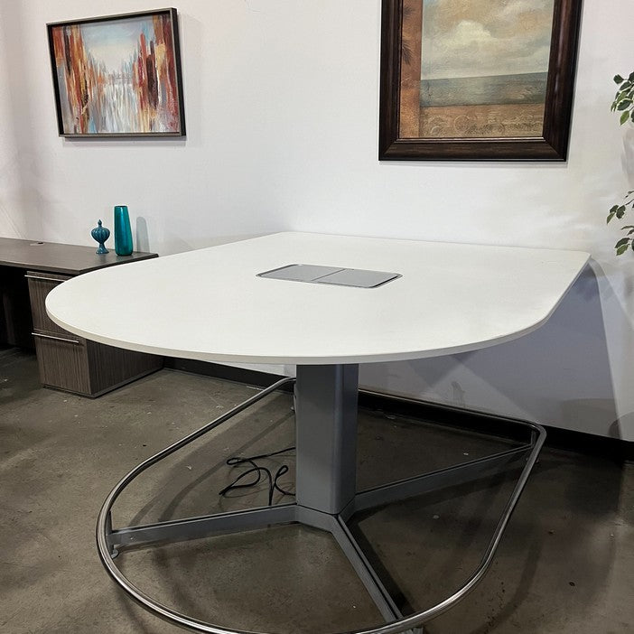 Steelcase Media Scape table White with video collaboration  38" tall 60" x 78"