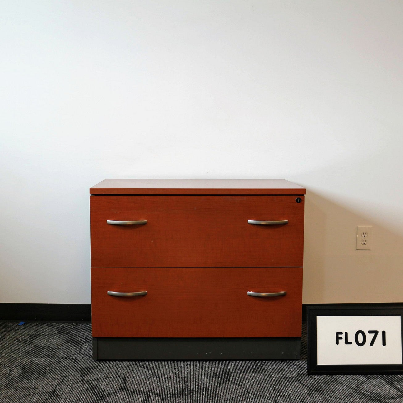 Bush Furniture Two-Tone Cherry top and front with grey sides w/ 2 drawers lateral file. 36" x 24" (M