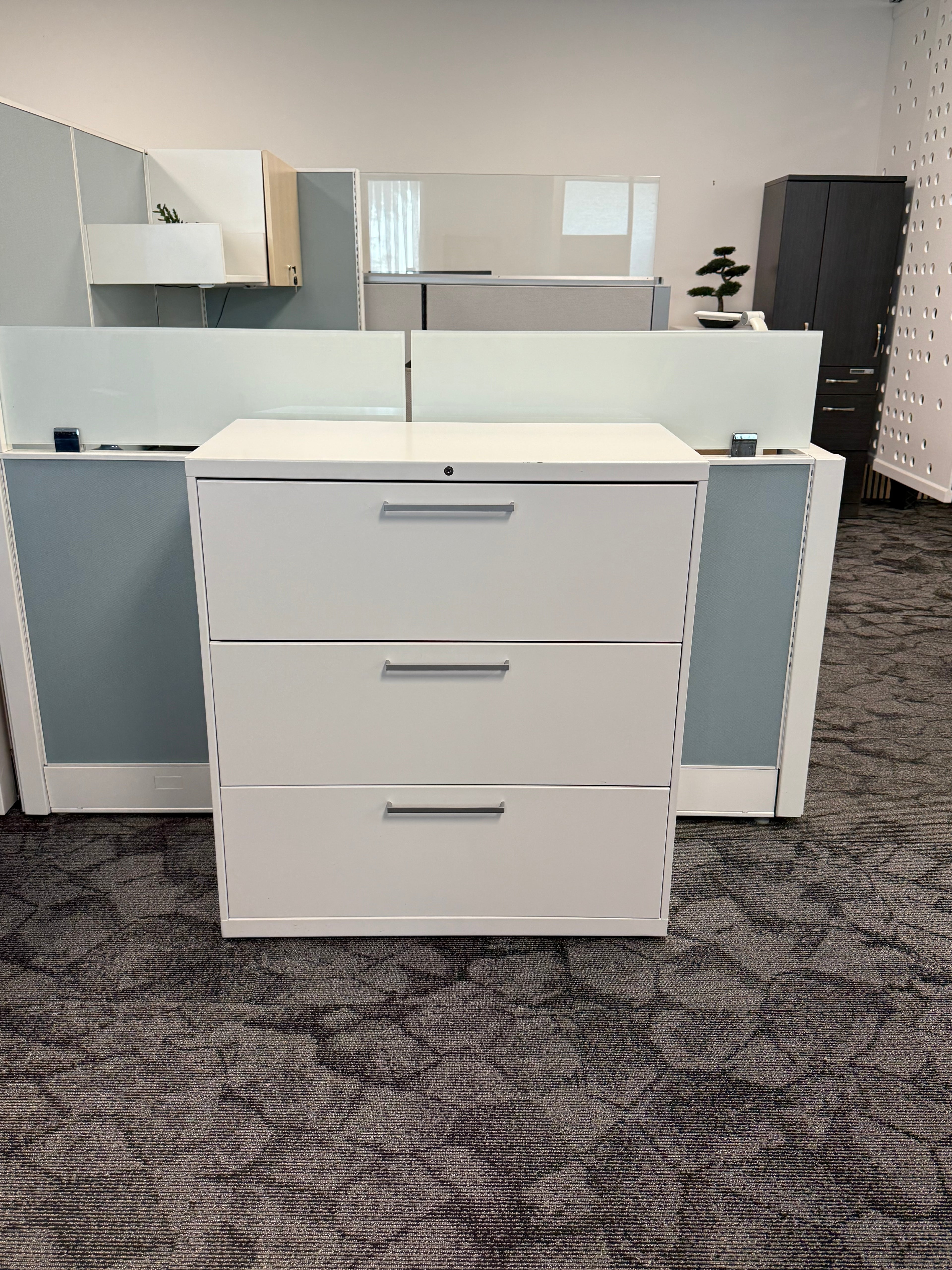 3 Drawer white metal lateral file