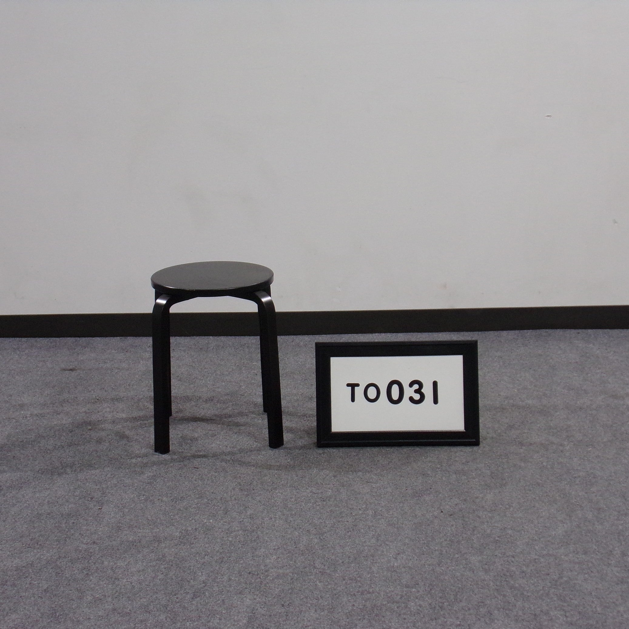 Occasional table, black wood 13" diameter 18" high