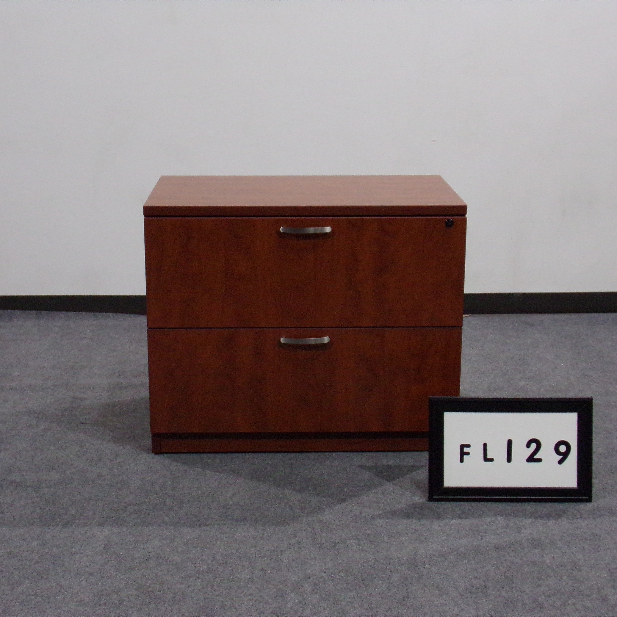 Lateral File Cherry/ 2 drawers w/ Black handles 36" x 29" x 22"