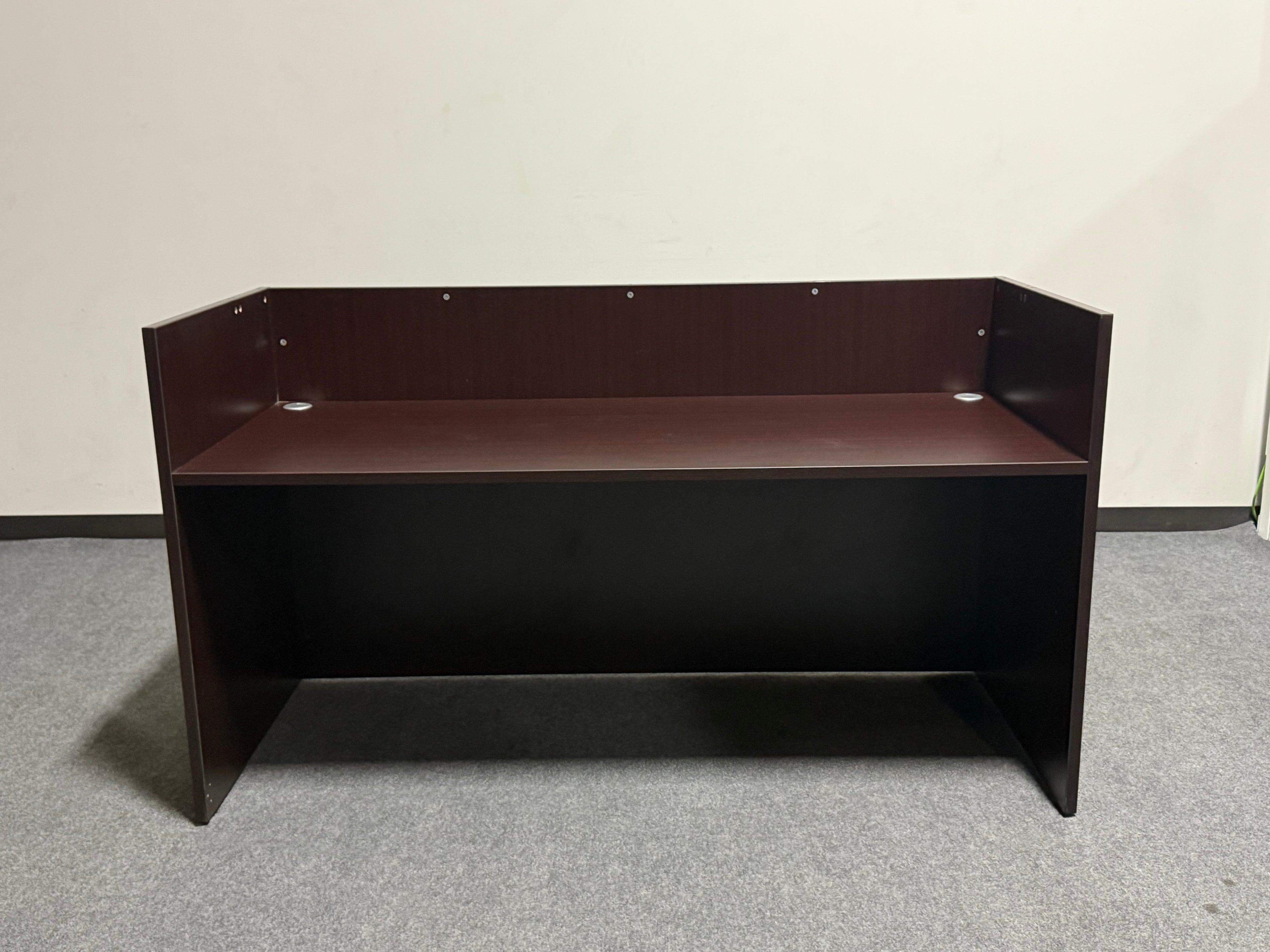 Mahogany Reception desk shell 72" x 33" x 41"