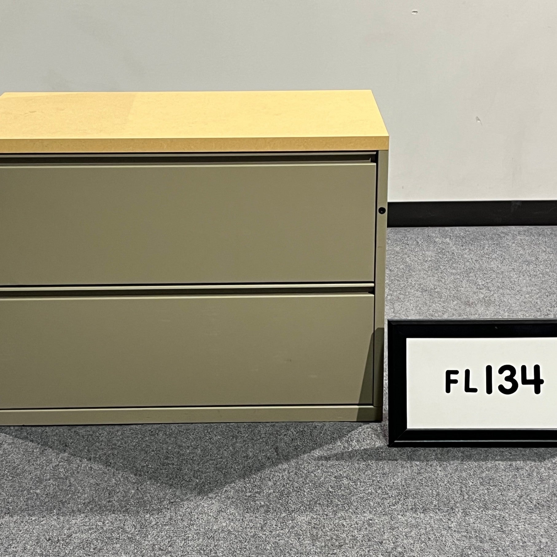 MERIDIAN Lateral File Beige metal w/ top laminate/ 2 drawers (Just 5 w/bars & 3 w/key)