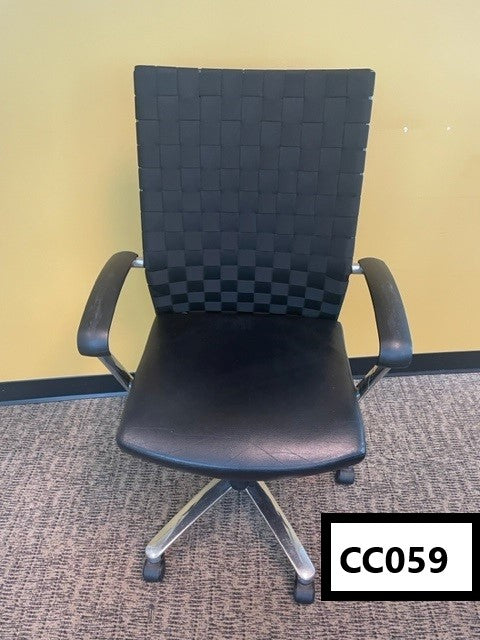 Davis Webb black leather conference chair