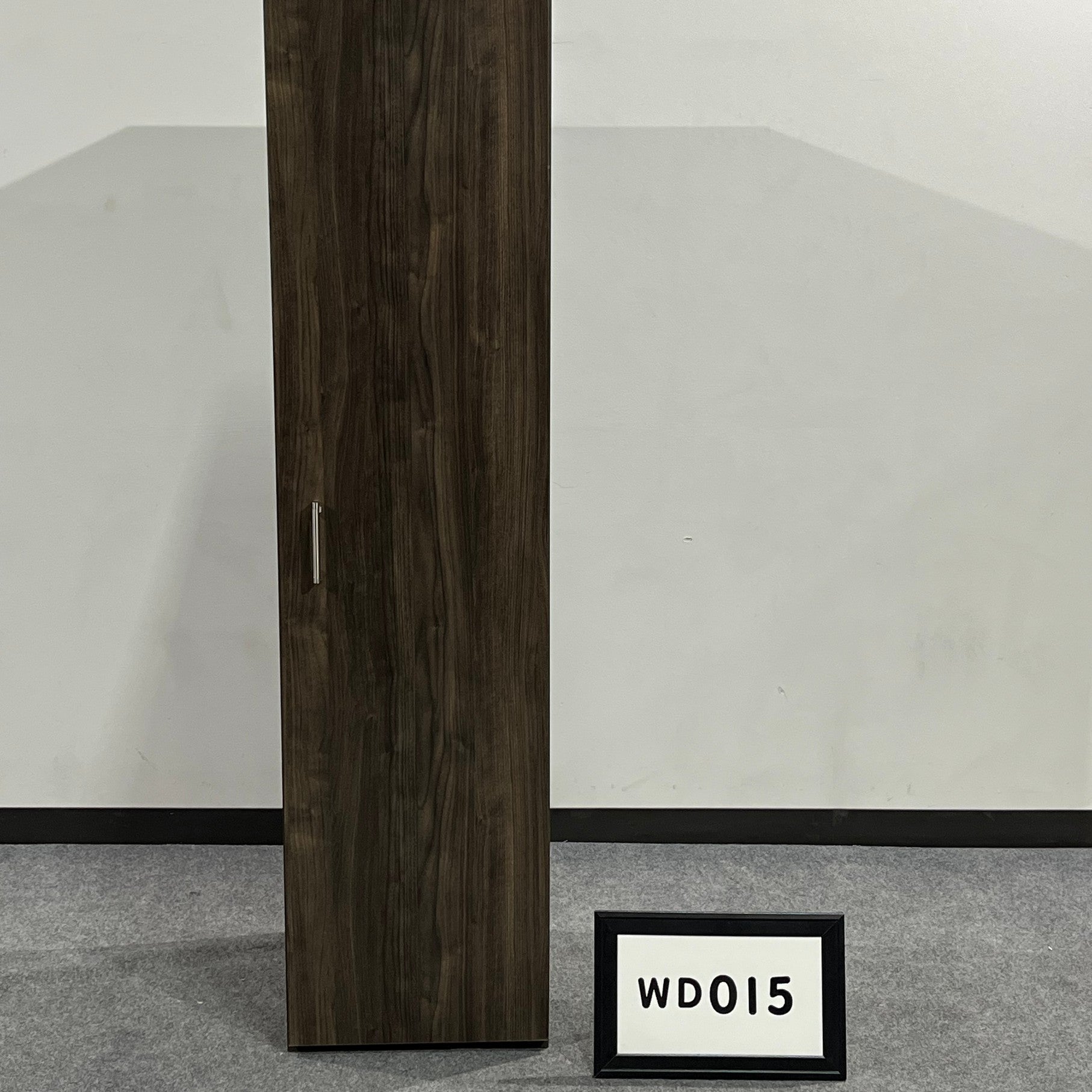 New JSI Wardrobe Dark Walnut Vision Laminate w/ silver handles. 18"W x 72"H x 24"D