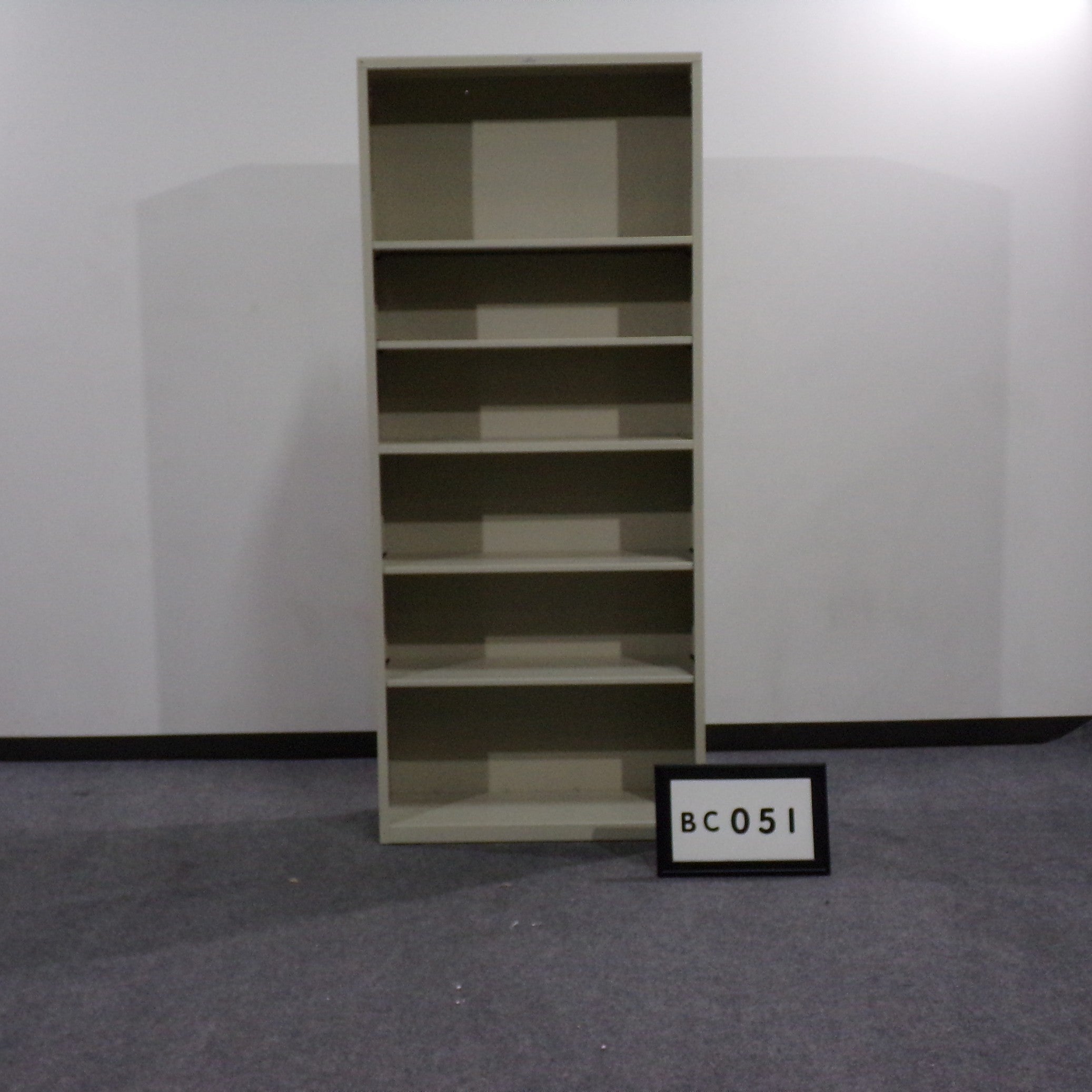 ALLSTEEL Bookcase Beige metal w/ 5 shelves 35" x 81" x 13"