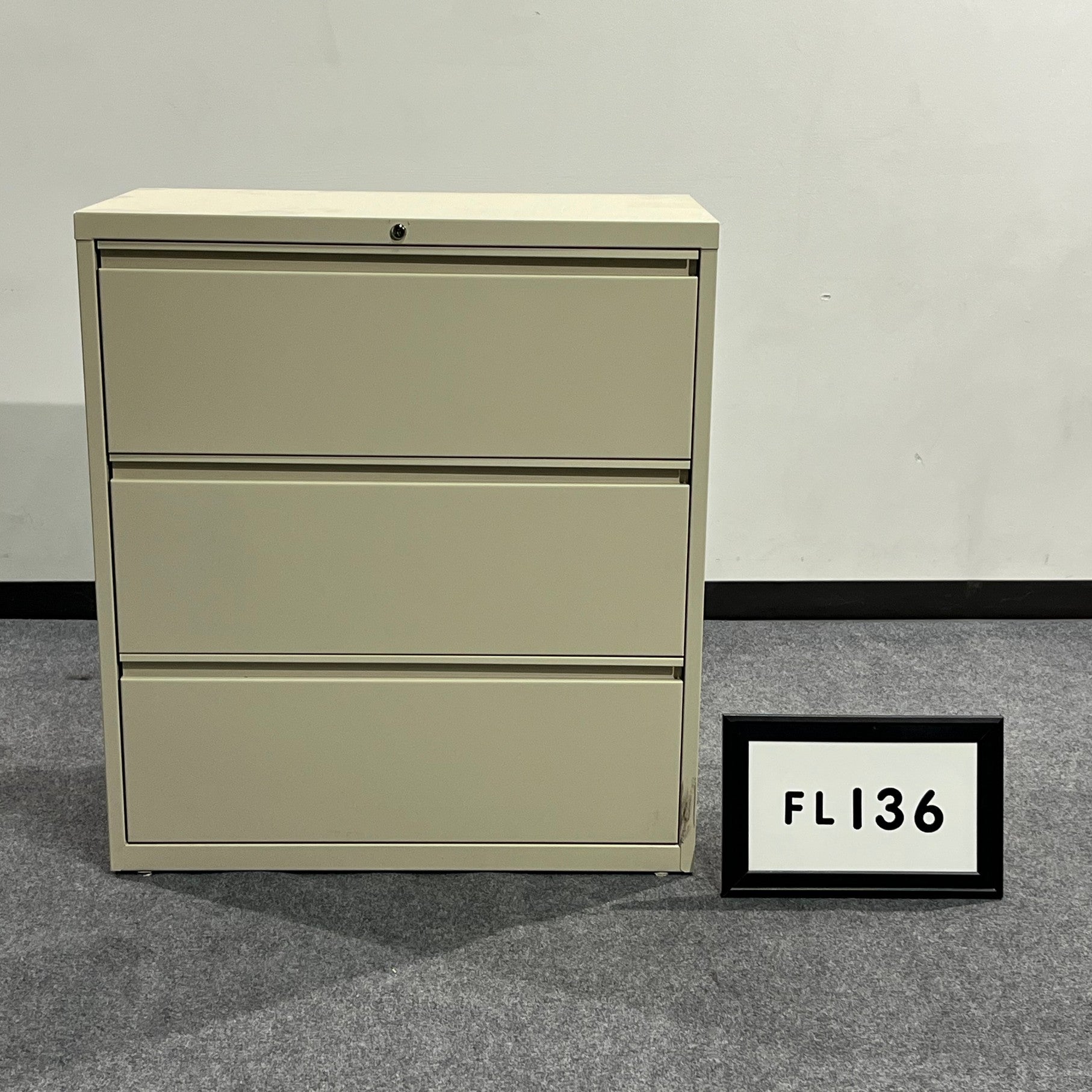 Lateral File Beige metal/ 3 drawers 36" x 40" x 19"
