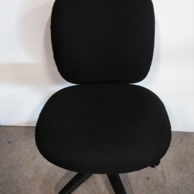 HON Black Fabric Task Chair - Armless
