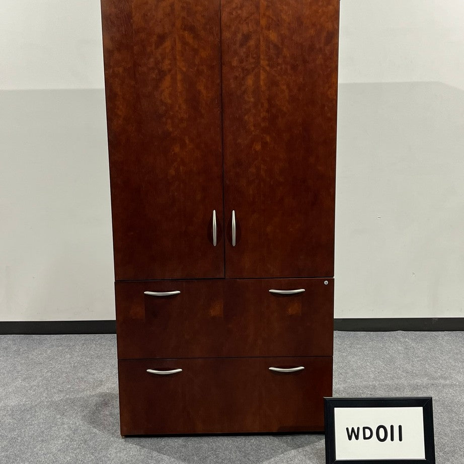 JSI Cherry Combo Storage-2 doors & 2 drawer lateral.   72"H x 36"W x 20"D