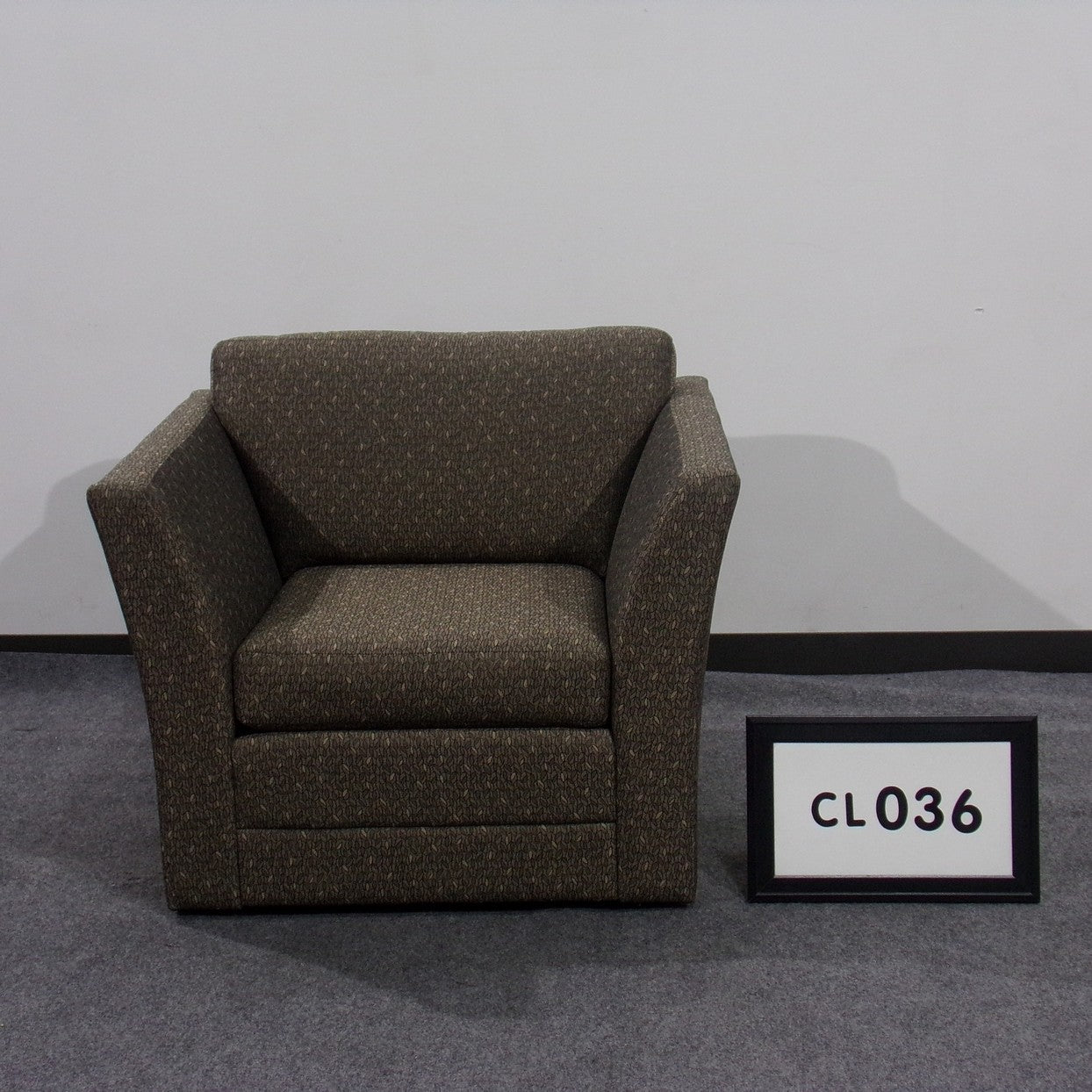Club Chair Brown and beige pattern fabric