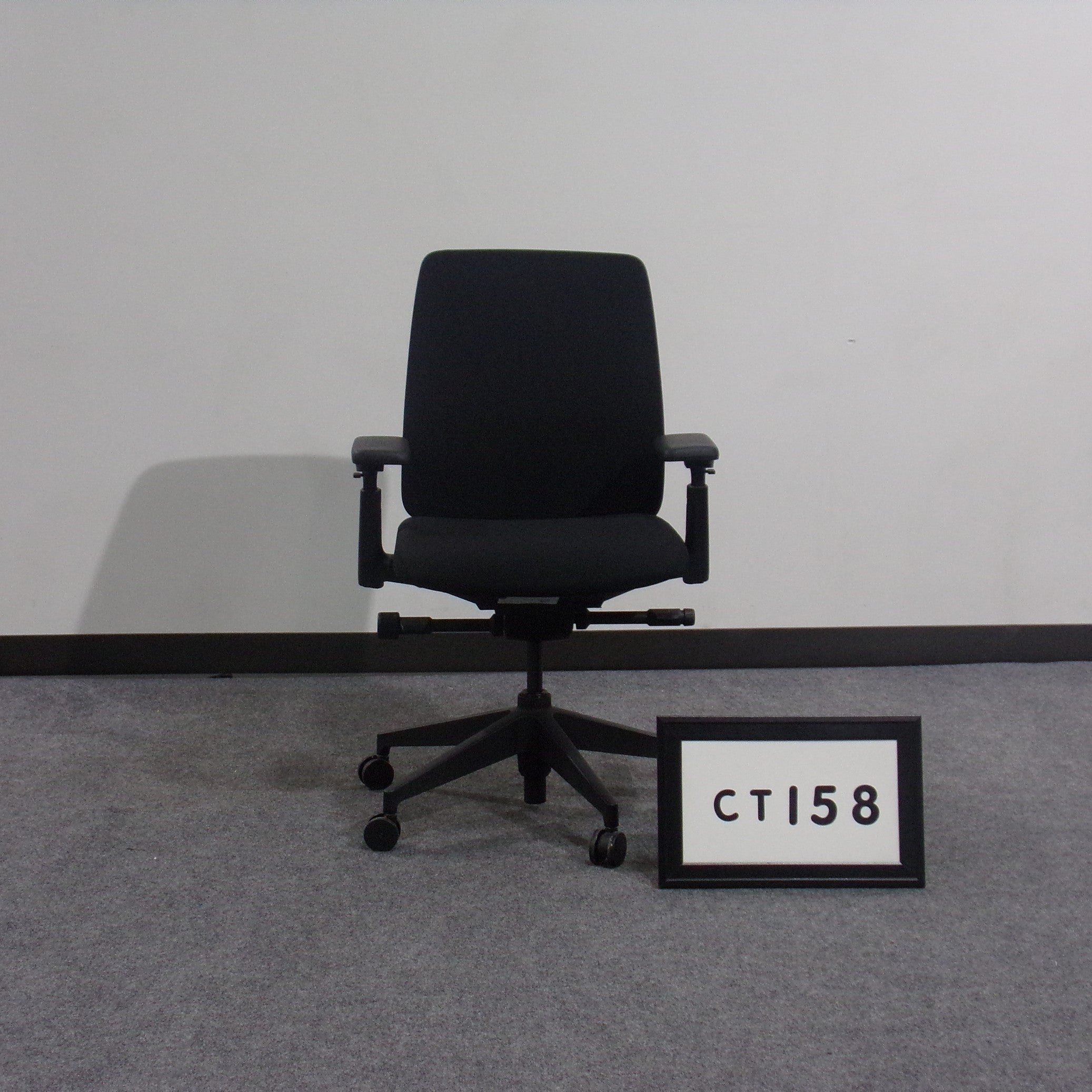 Haworth Lively task chair black fabric seat and back Adjustable arms, height adjustable, tilt lock