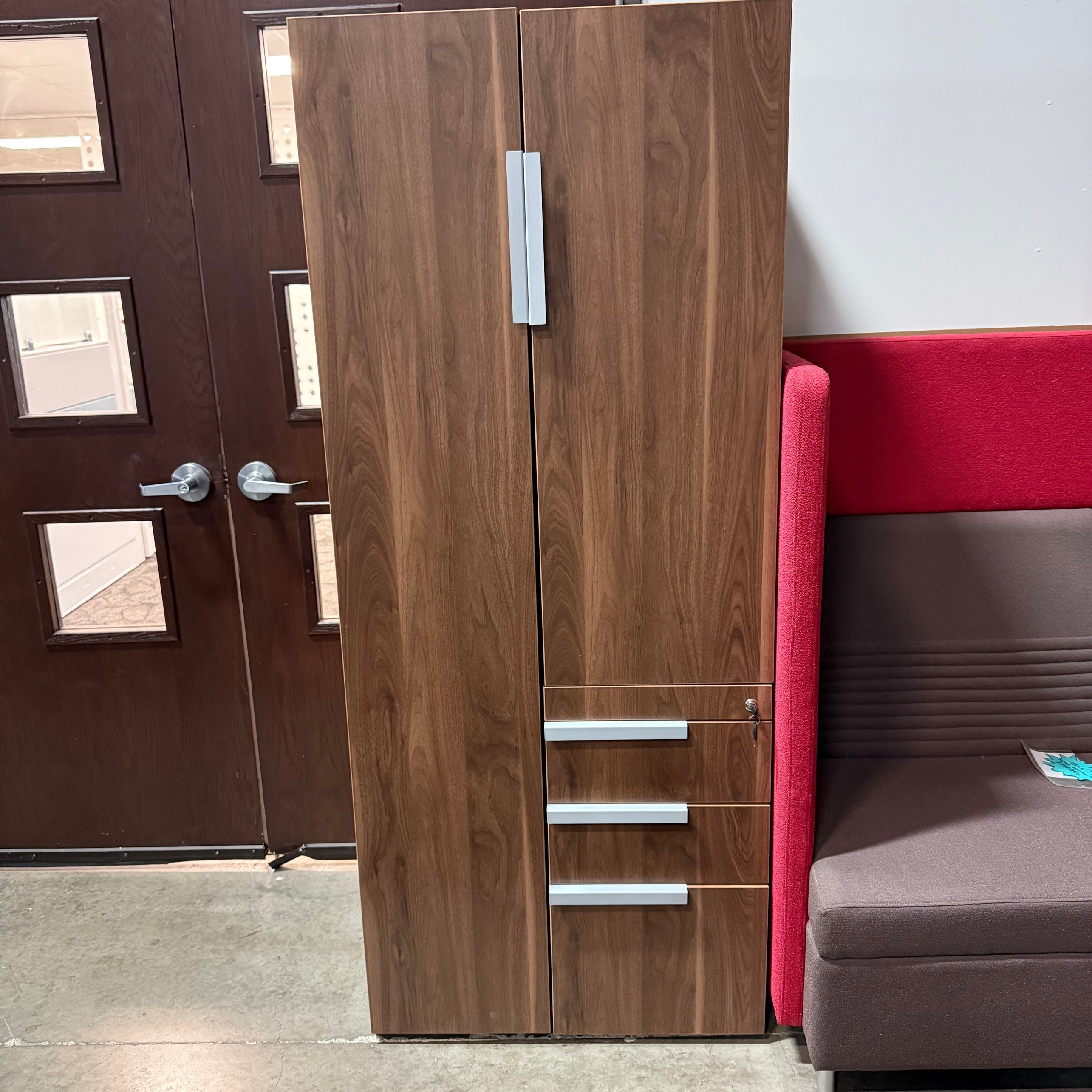 Gebesa Walnut laminate Storage cabinet, wardrobe, combo file 71"x30"x24"
