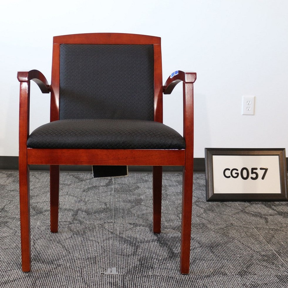 Guest chair - cherry wood with black fabric