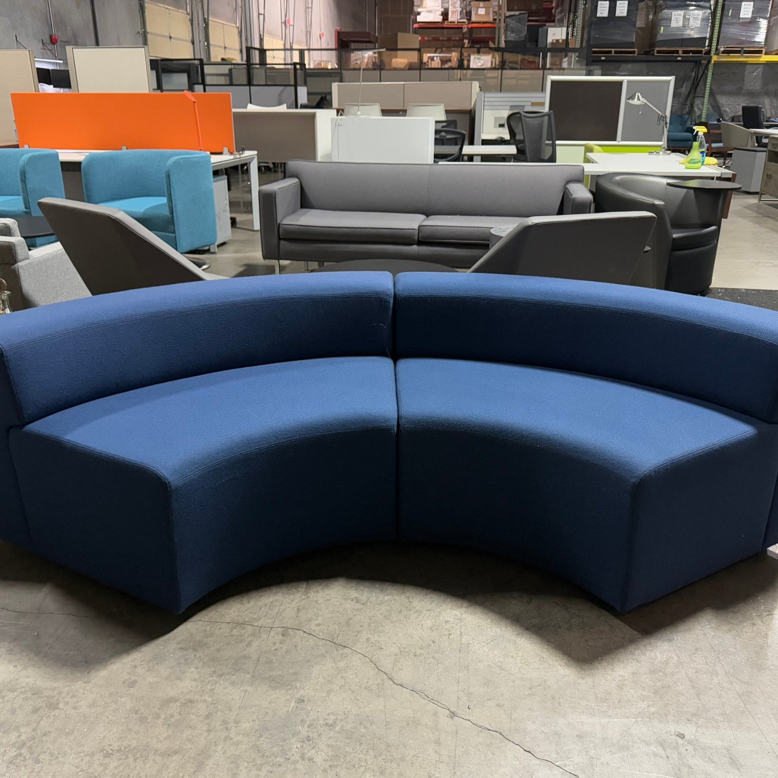 Shenandoah Circular Sofa Blue fabric (modular sold by piece)
