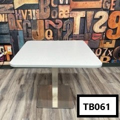 36" Gray square breakroom table with silver base