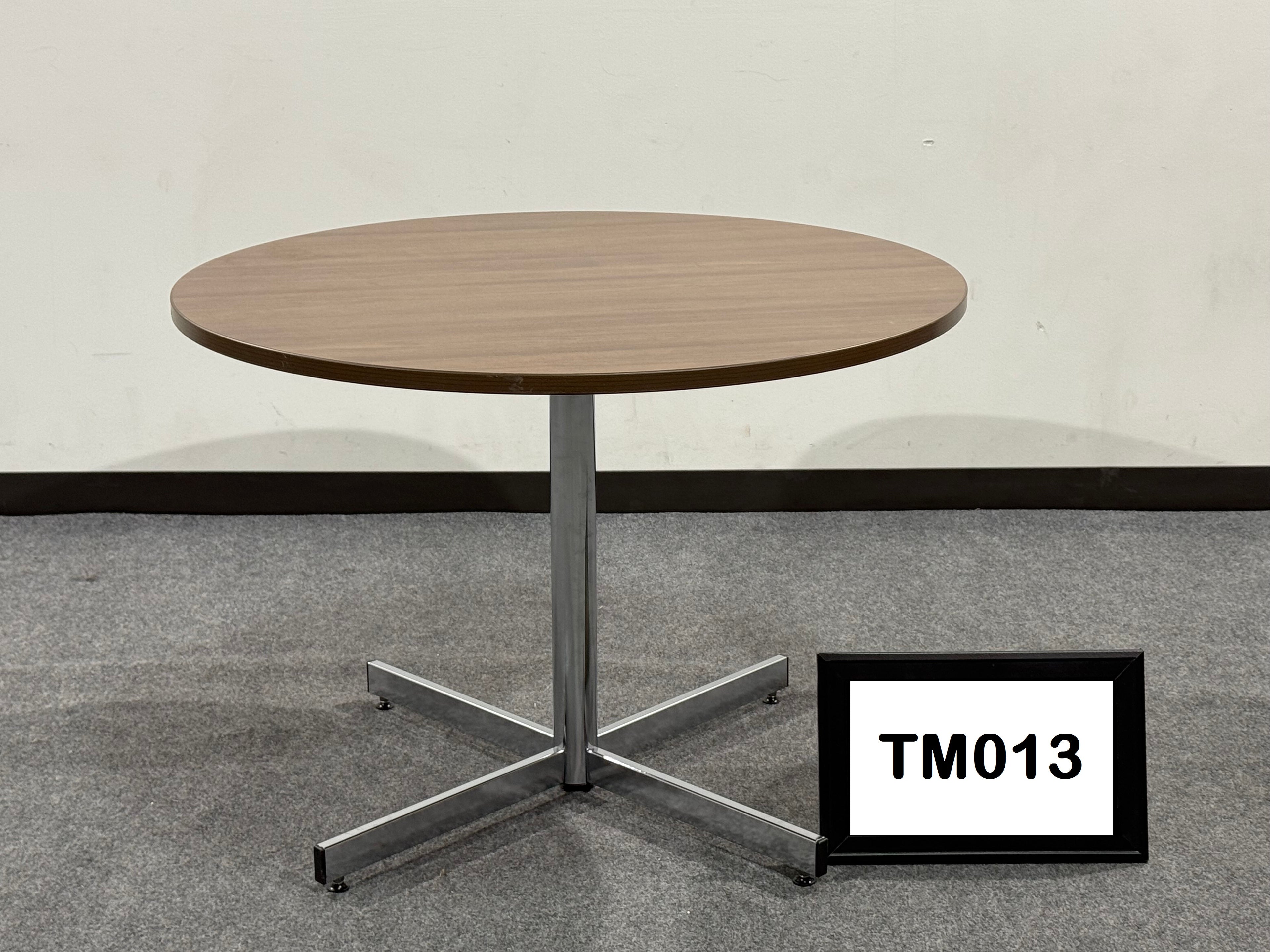 Meeting Table 42" walnut  laminate meeting table with chrome X base