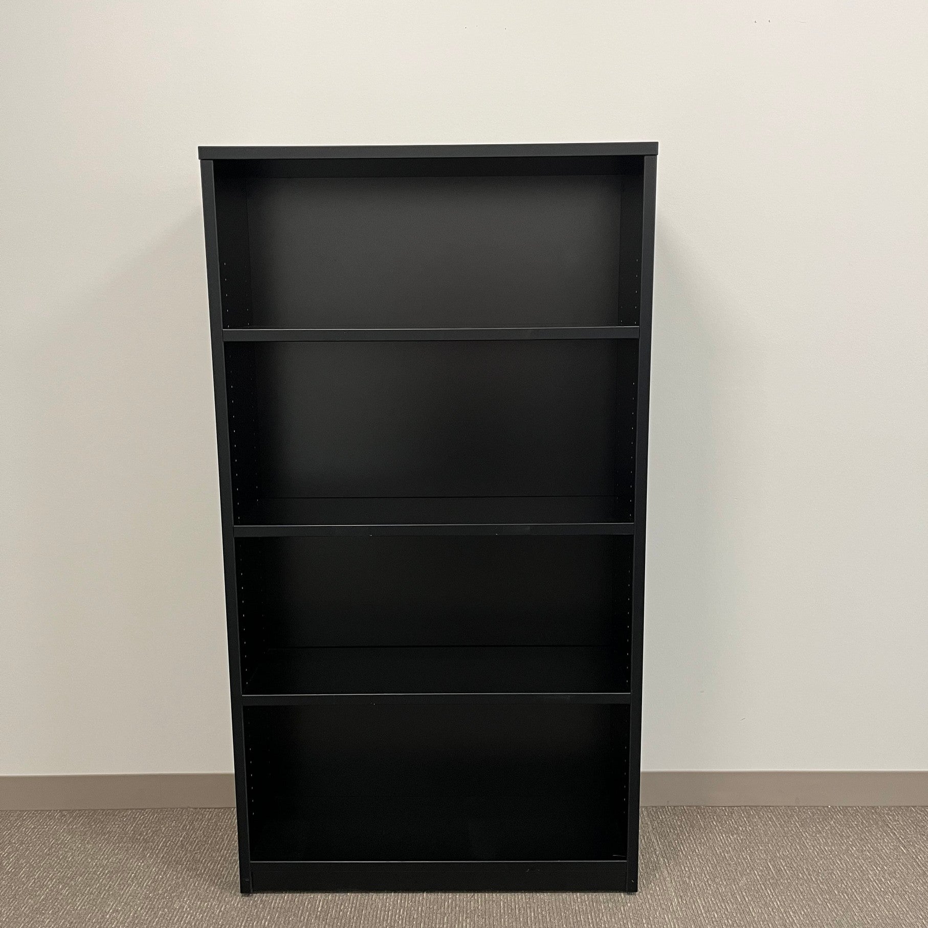 Black Laminate bookcase 65" x 36" 4 shelf
