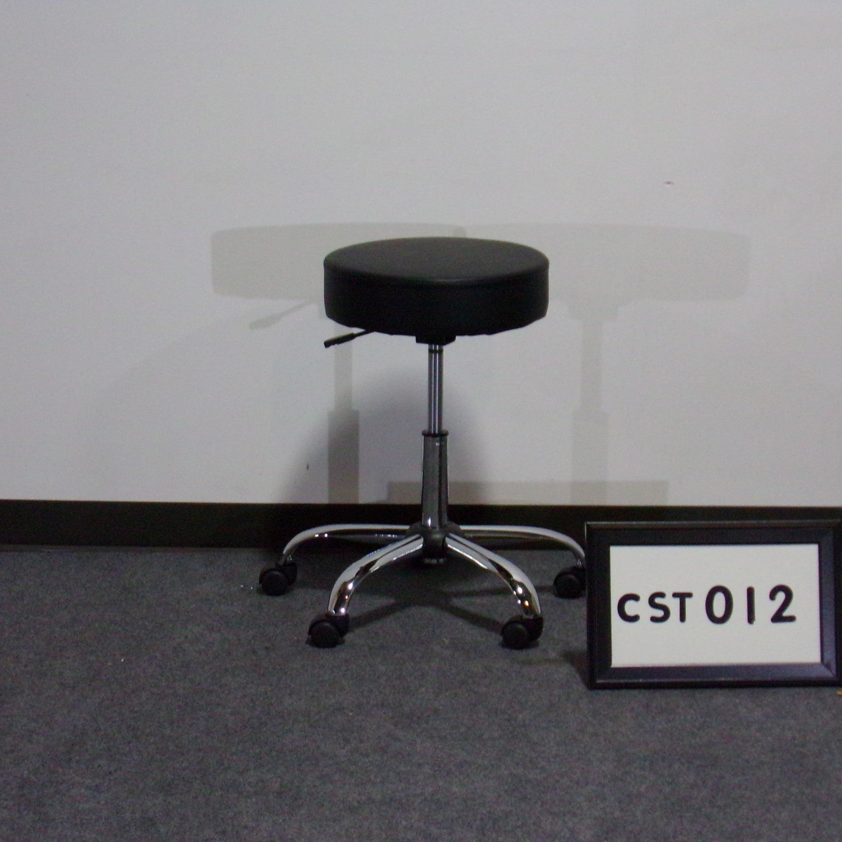 Medical stool Black vinyl seat, chrome base