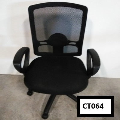 Essendent/Alera Black Task Chair - Mesh Back, Fabric Seat