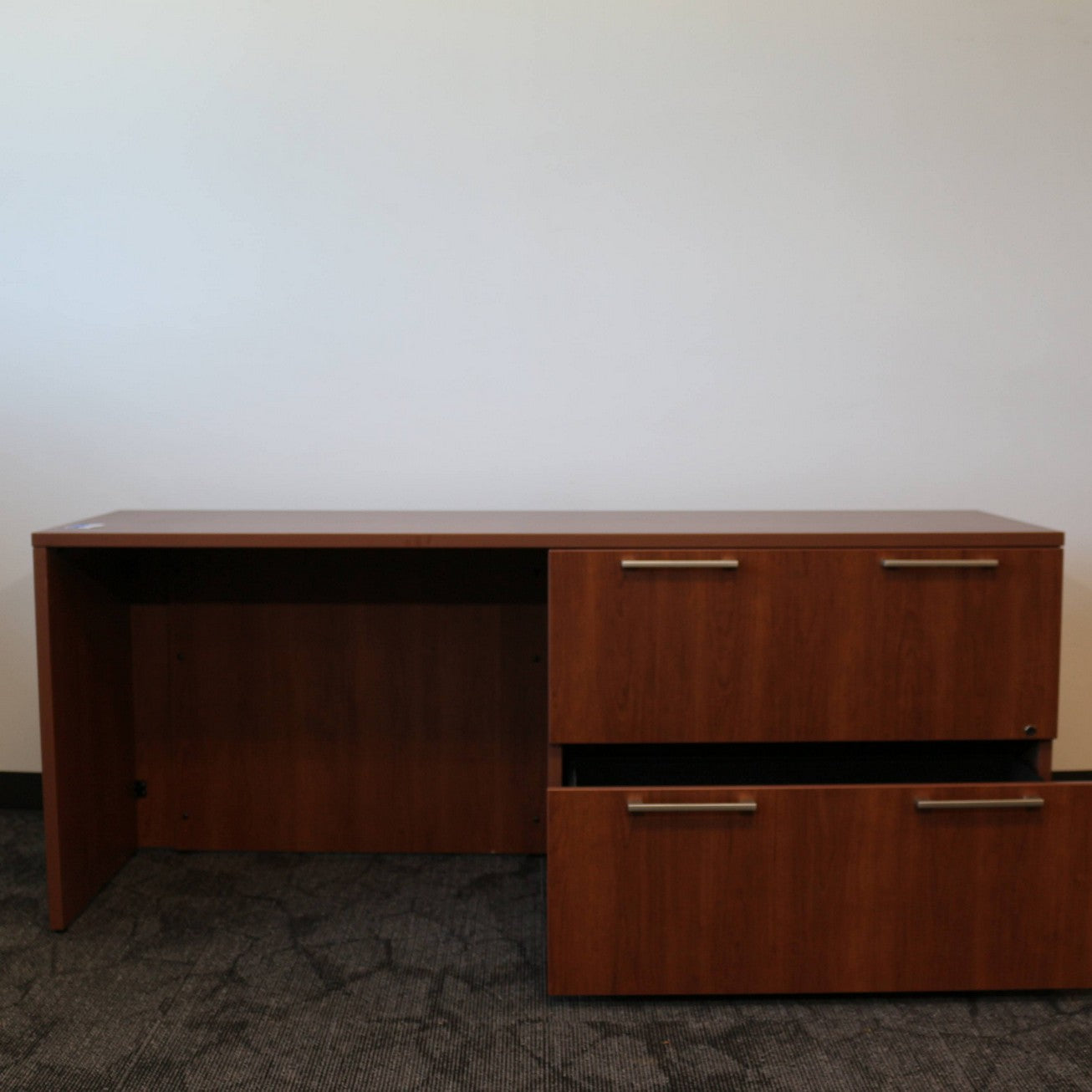 Haworth credenza Walnut finish Right side 2-drawer lateral file