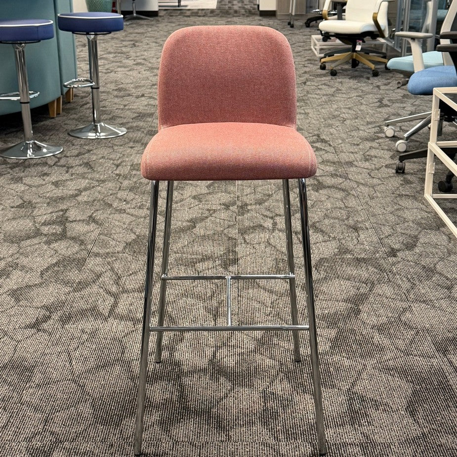 Pink fabric bar stools