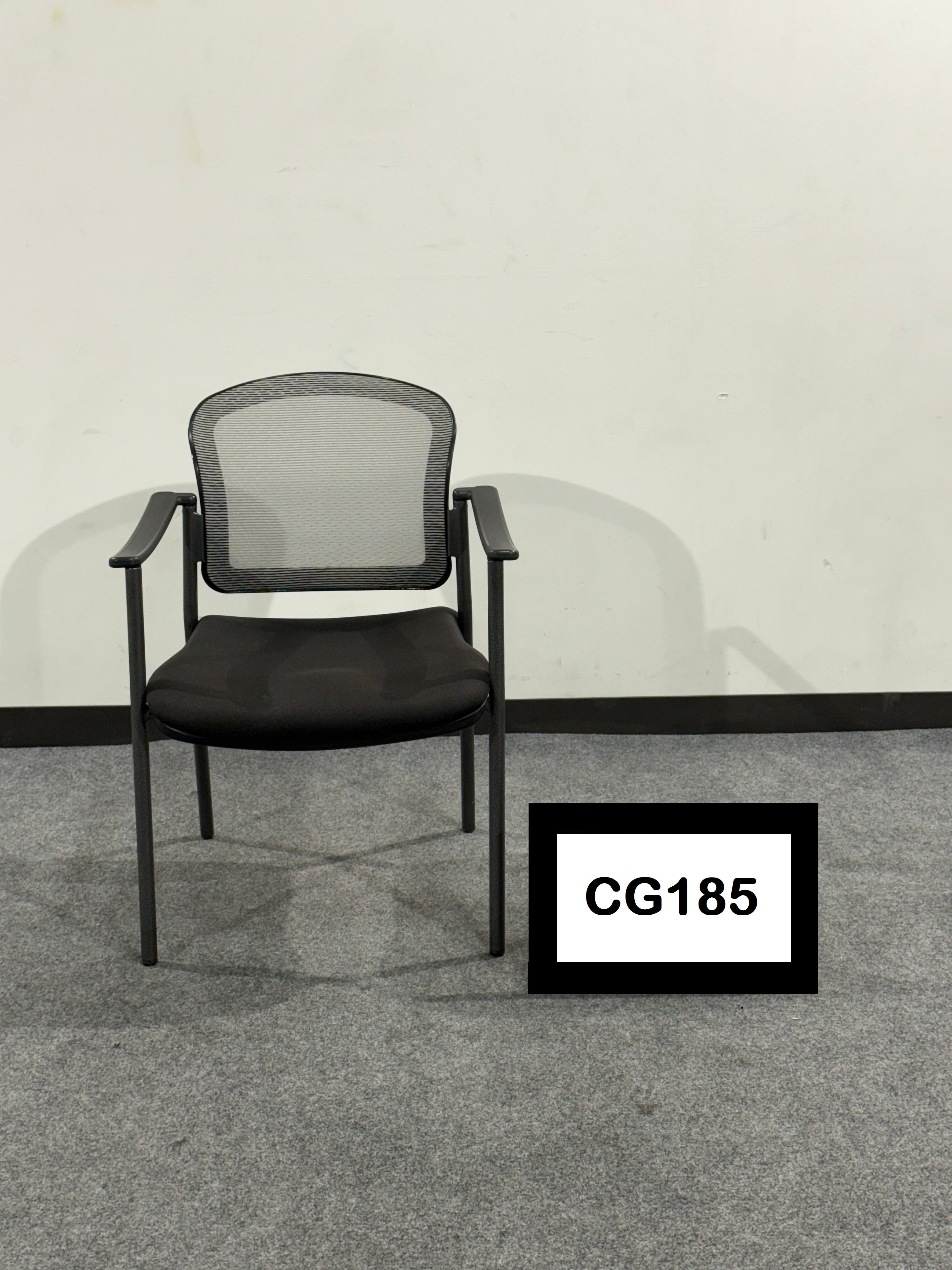 Allsteel Acuity guest chair with arms black seat and mesh back and