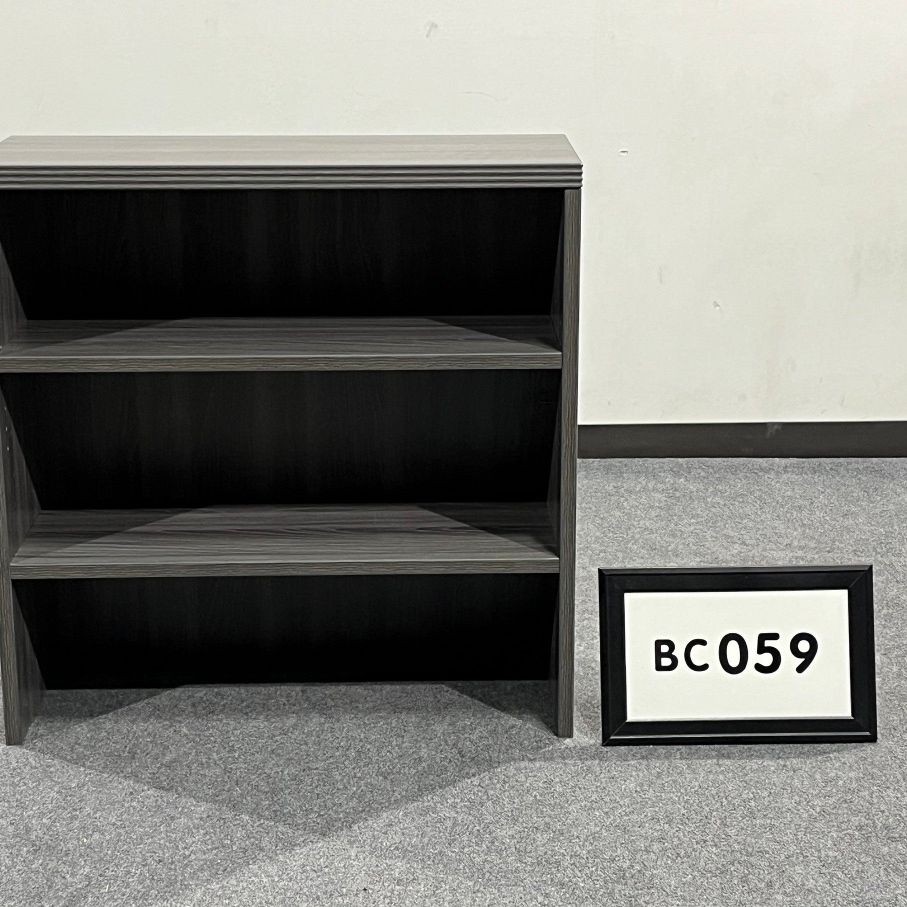 Grey Laminate hutch for lateral file. with reeded edge 2 shelf 36 x 36 x 14