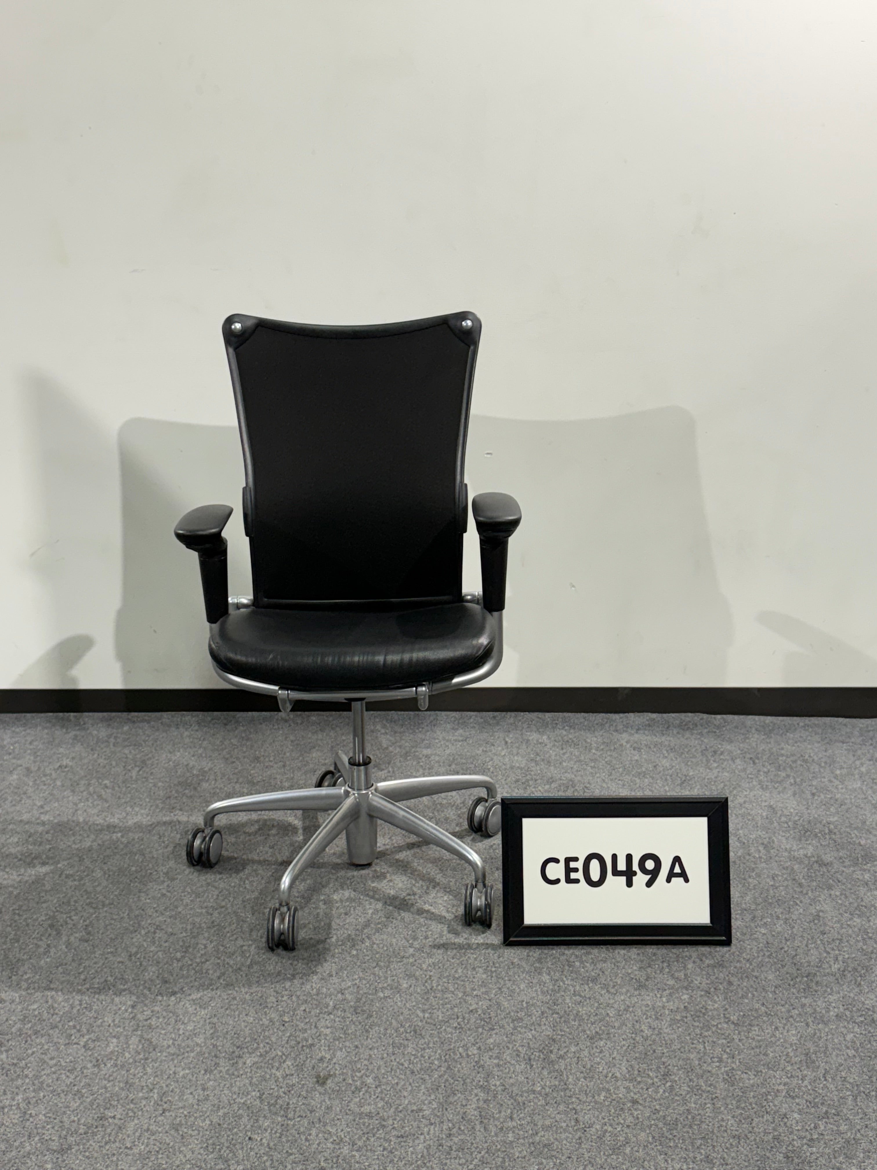 ALLSTEEL #19 Office Chair black leather seat and aluminum frame