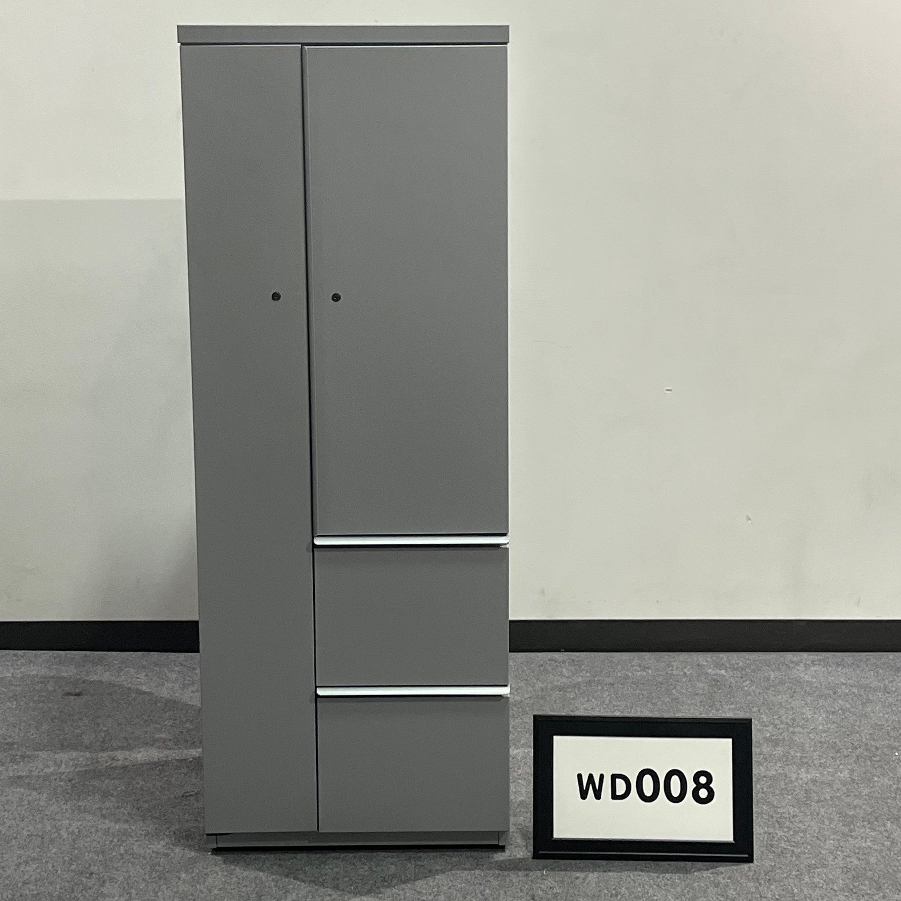 Wardrobe Silver Metal (Right) w/2 drawers and Storage Cabinet 24" x 64" x 24"