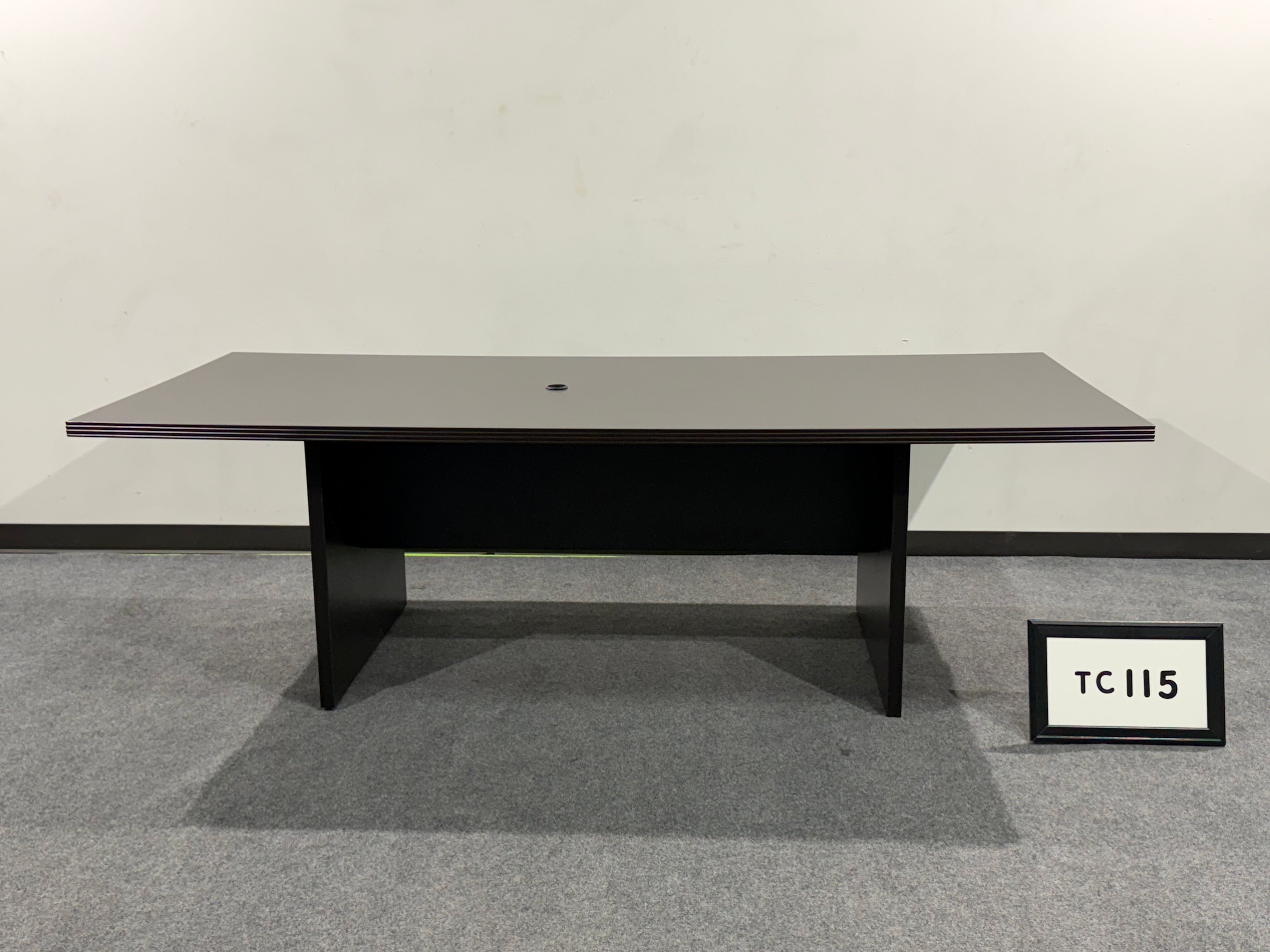 8' x 42"  Conference table Espresso laminate with slab bases