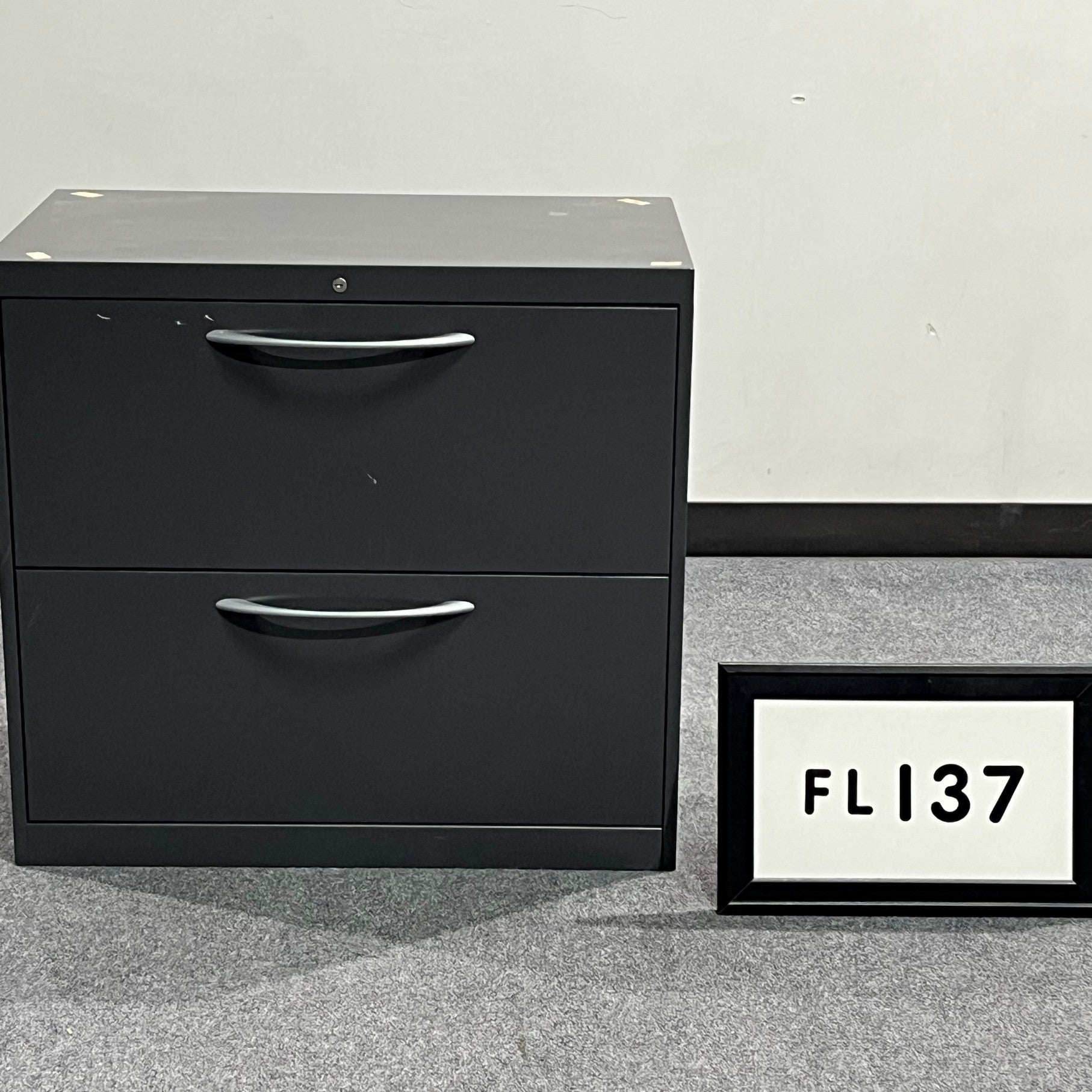 ALLSTEEL Lateral File Dark Gray/ 2 drawers w/brushed aluminum handles 30" x 28" x 18"