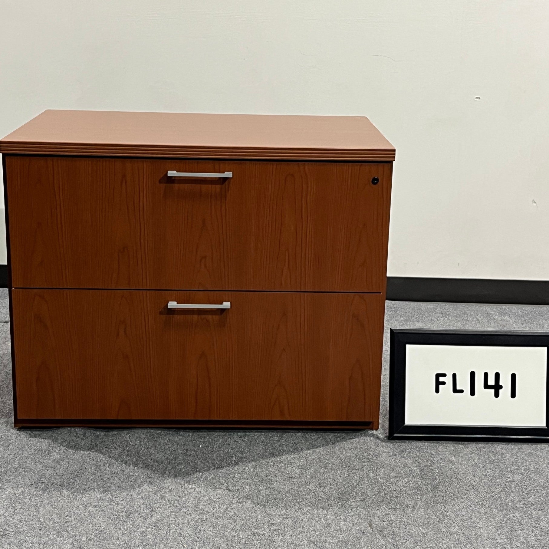 Lateral File Cherry Laminate w/ 2 drawers & brushed silver handles ( matches w/ DU038 and Du039 ) 36