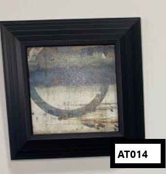 Art-Abstract, Blue Undertones, Black Frame, 19"x 19"