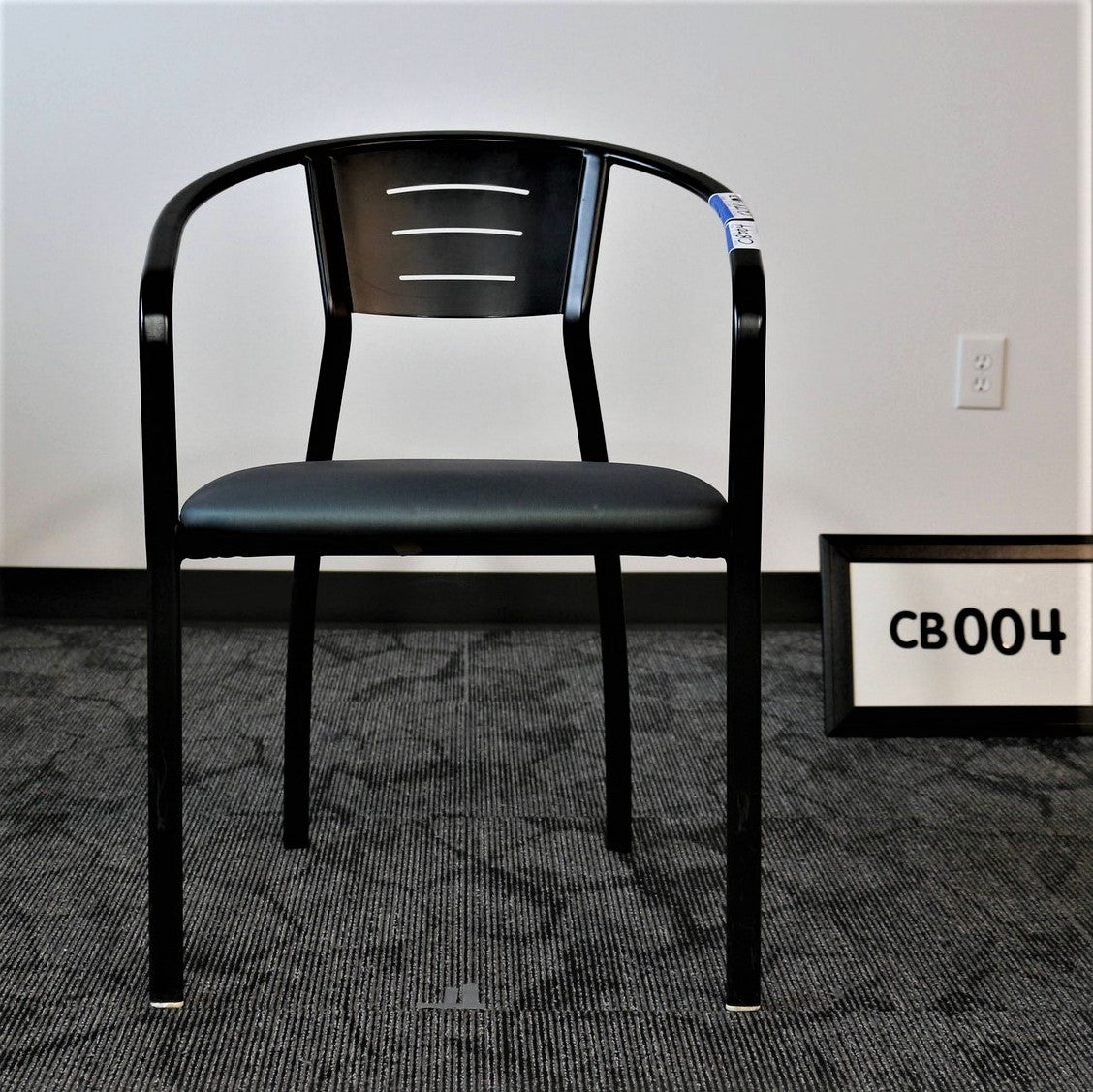 Lowenstein breakroom chair - metal with blue vinyl seat