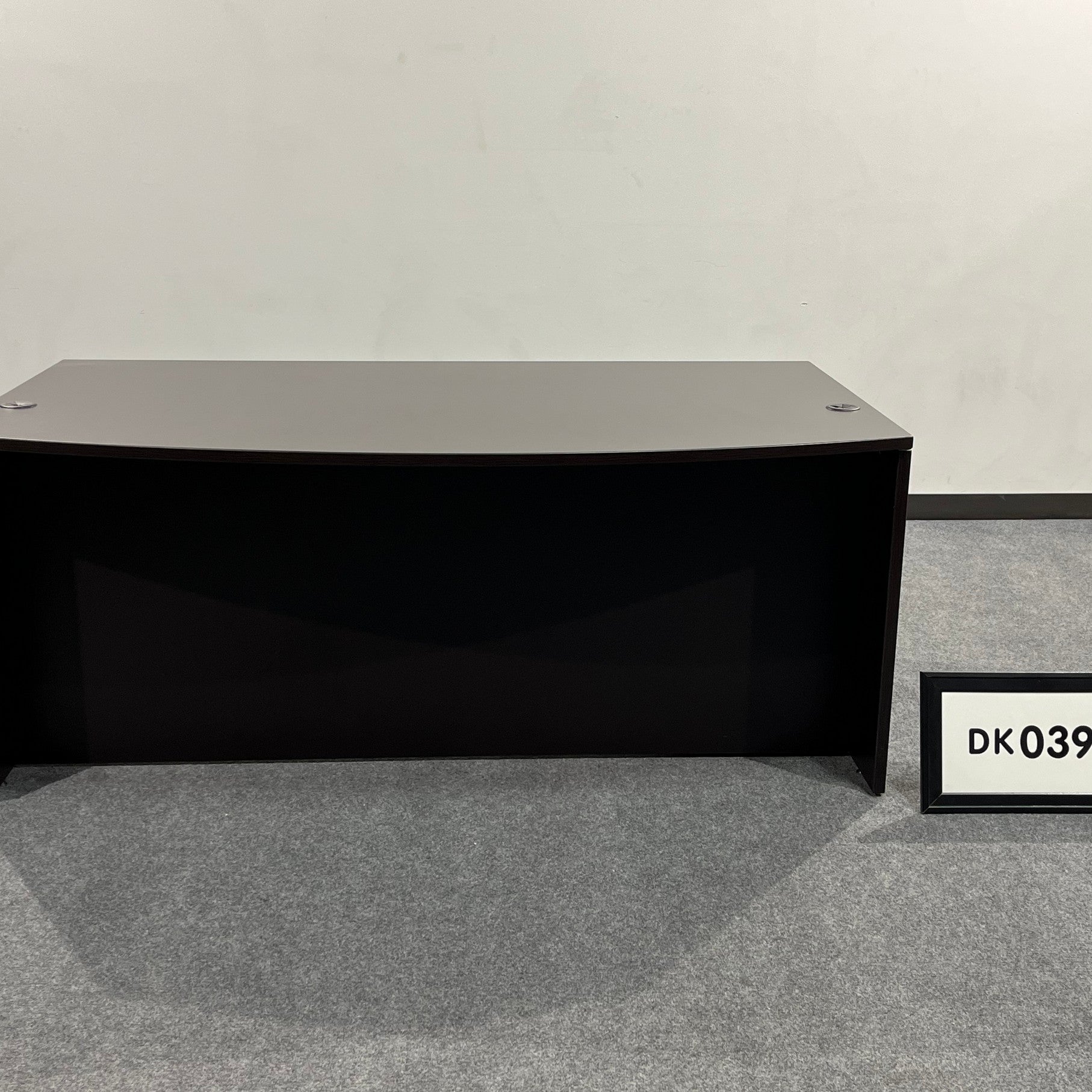 Espresso laminate Bowfront desk 71" x 36"/42" with BBF & FF