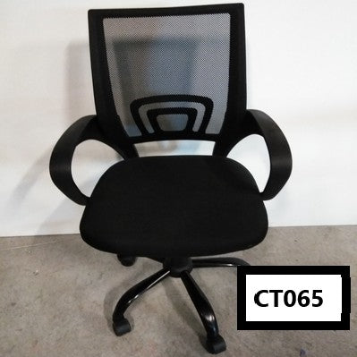 Black Task Chair - Mesh Back, Fabric Seat