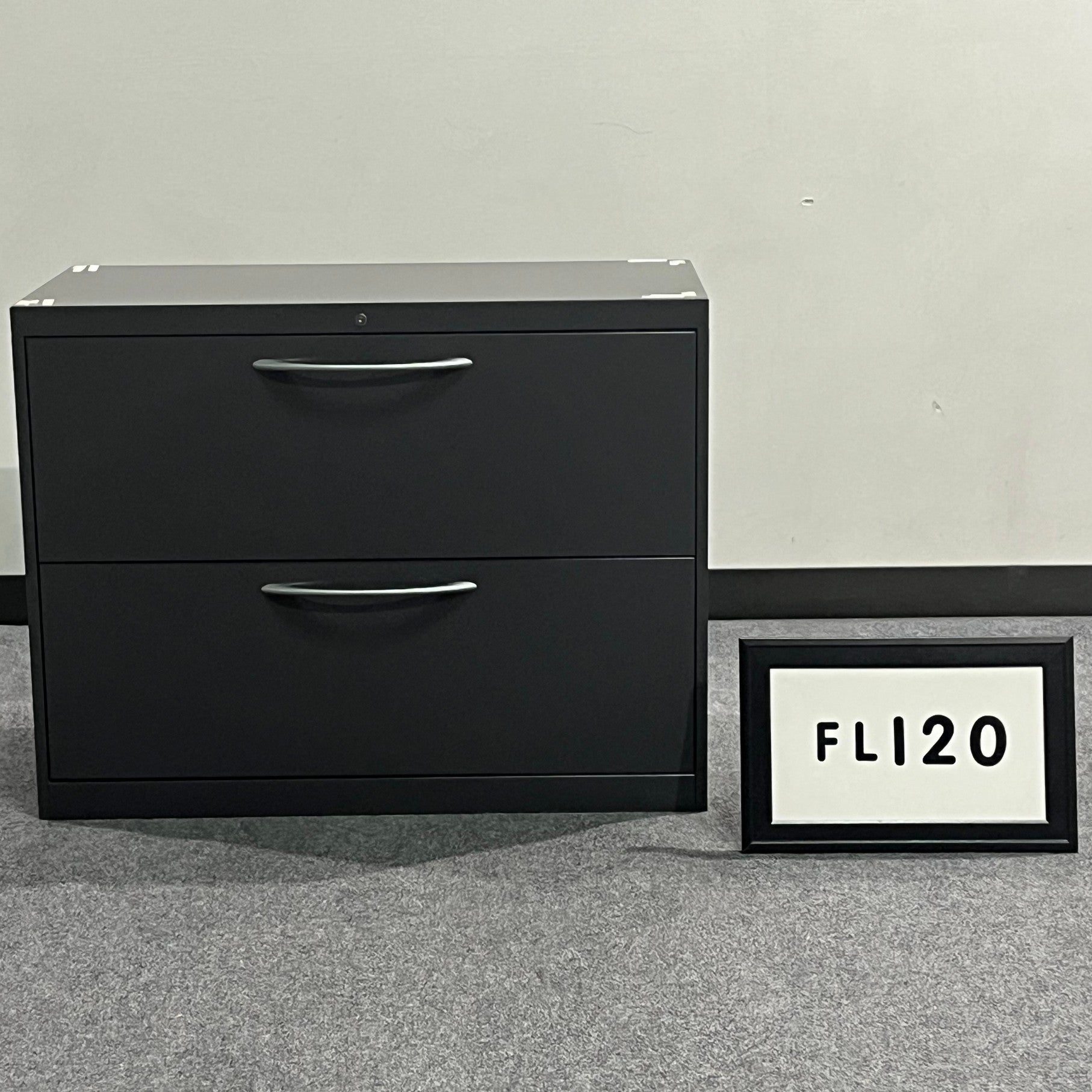 ALLSTEEL Lateral File Dark Gray metal w/ 2 drawers  36" x 28" x 18"