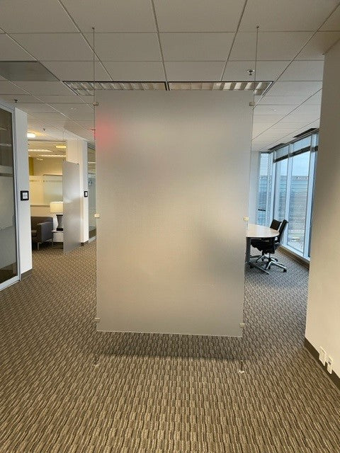 Acrylic Screens- room dividers 84" tall x 48" w Suspends from the ceiling-adjustable