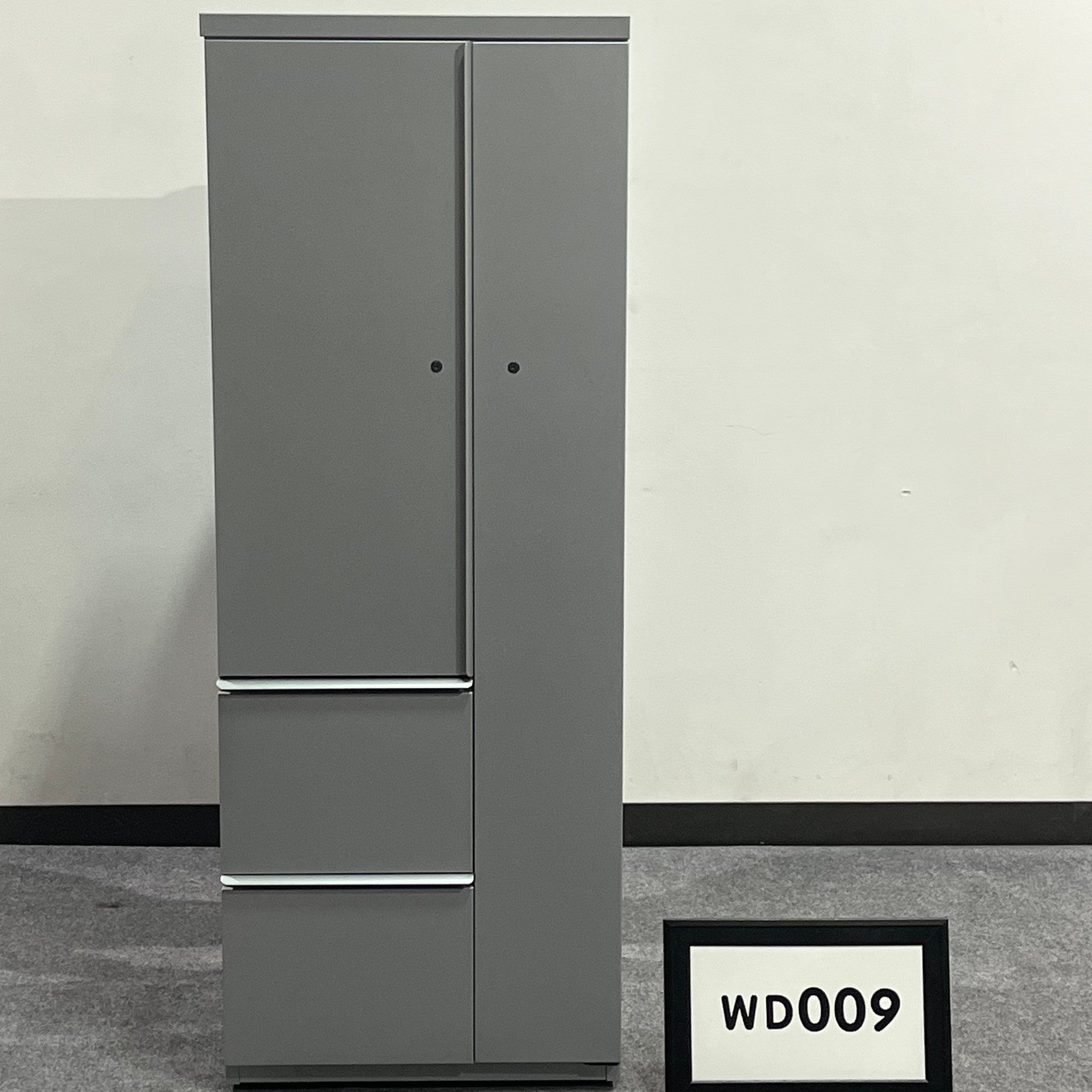 Wardrobe Silver Metal (Left) w/2 drawers and Storage Cabinet 24" x 64" x 24"