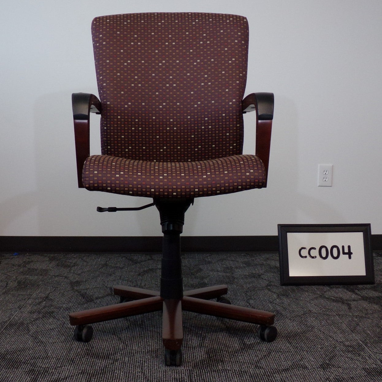 Kimball Stature conference chair with burgundy fabric