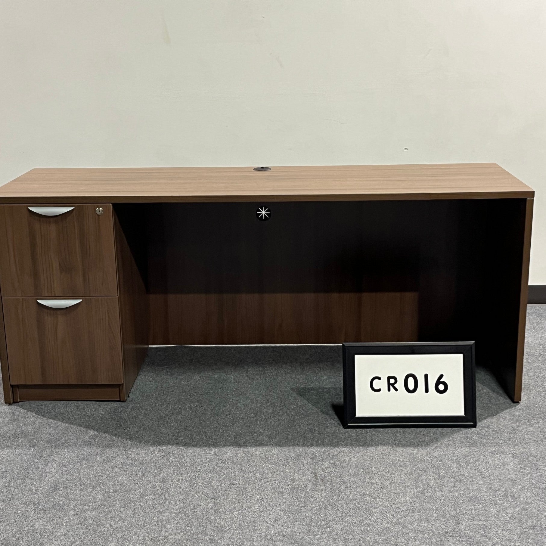Credenza (NEW) Modern Walnut Laminate with FF Ped & Keys  71" x 30" x 24" (Matches W/HU011)