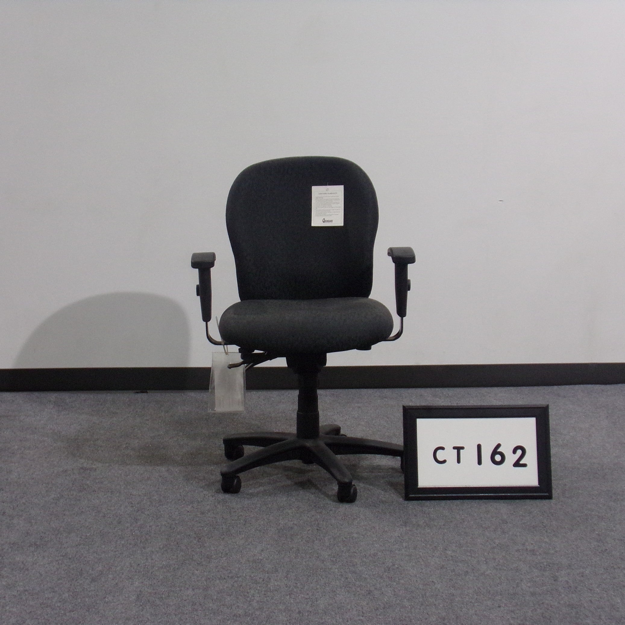 Eurotech task chair ***NEW*** Charcoal gray fabric seat and back 3 paddle Adjustable arms (height